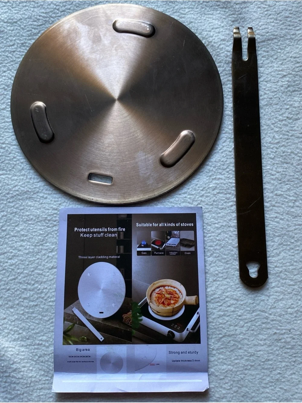Premium Stainless Steel Heat Diffuser Plate in Silver